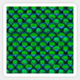 Green Seigaiha Japanese wave pattern Magnet